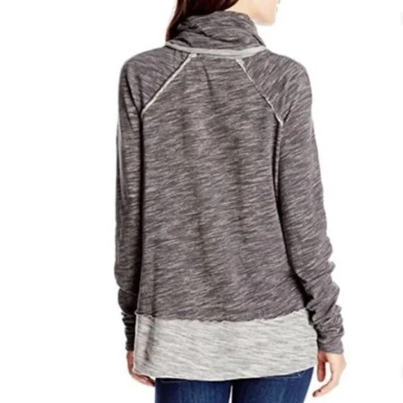 Free People Beach Gray Cocoon Cowl Neck Tunic‎ Sweatshirt - Picture 2 of 9